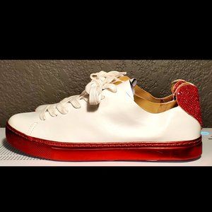 SCHUTZ White w/red Chrome bottom Sneaker